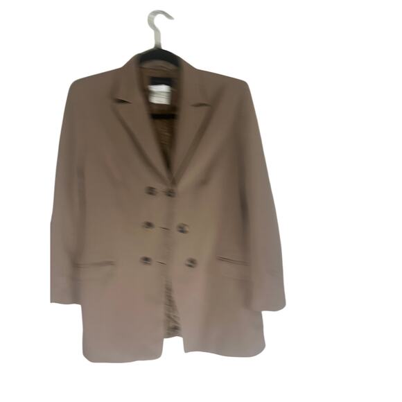 Piazza Sempione Women's Wool Blend Blazer IT 42 Beige Double-Breasted Jacket - Picture 10 of 12